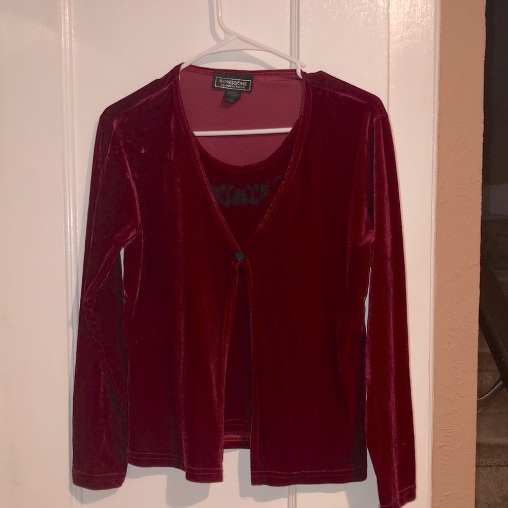 90s vintage style red velour top